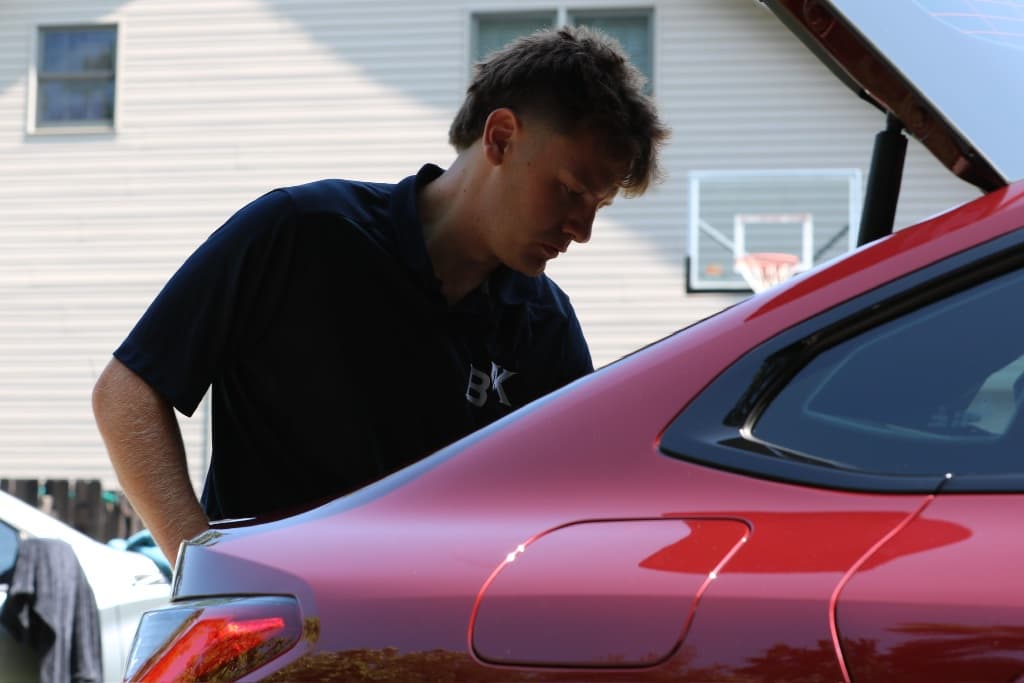Paint surface being prepped for correction and ceramic coating