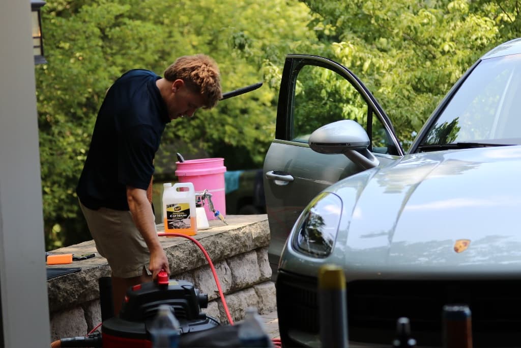 BK Mobile Detailing working a ceramic install at a customer's home